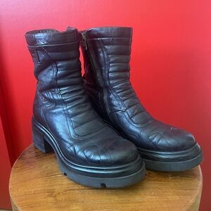A.S.98 ETHEL Black Moto boot 39 platform